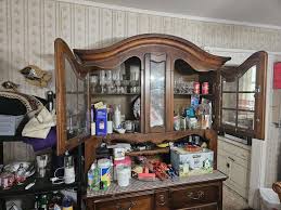 Wood Antique Dining Room Hutch Cabinet