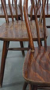 Set of 10 wooden Windsor bars chairs from the 70s in English style For Sale at 1stDibs
