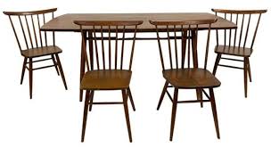 Sold at Auction: FOUR CORY CROOKS ( APPRENTICE UNDER GEORGE NAKASHIMA) MID-CENTURY WALNUT SPINDLE BACK CHAIRS , AND WALNUT DINING TABLE BY LEWIS LARA...