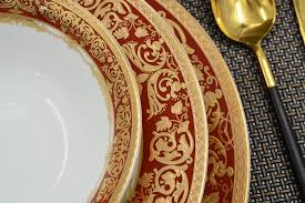 Karosa Luxury Tableware Set - 24K Embossed Gold for 6
