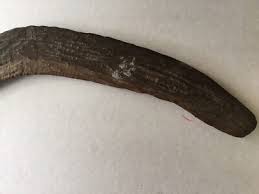 Old Antique Aboriginal Adzed Boomerang carved Mulga ...