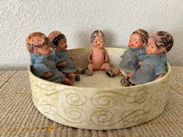 Antique Dionne 4" Quintuplets Composition Bisque Dolls ...