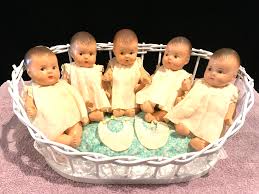 1930s Madame Alexander Dionne Quintuplets Dolls 7" w ...