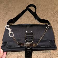 vintage dior hardcore black shoulder bag! rly cute... | Depop