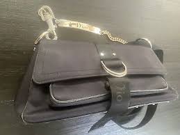 Christian Dior Black Jersey Hardcore Shoulder Bag w ...