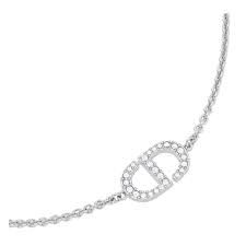 DIOR PETIT CD BRACELET SILVER-FINISH METAL WITH WHITE ...