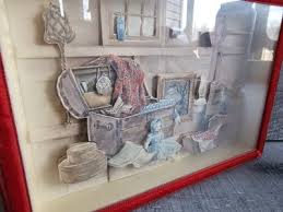 Vintage 3D Art Diorama Shadow Box Framed Nursery Scene Toys ...