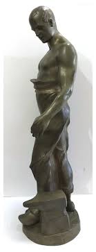 Metal Sculpture Depicting a Young Blacksmith (Style of Franz ...
