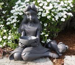 DISNEY Alice in Wonderland ALICE & DINAH Garden Statue | #292014848