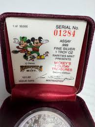 DISNEY Mickey's Holiday Treasures 2nd edition 1oz 999 Silver ...
