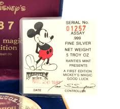 Vintage 1987 Mickey's Magic First Edition 5oz .999 Fine ...
