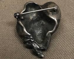 Antique Vintage Sterling Silver Art Nouveau Ladies Head Pin ...
