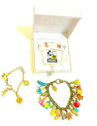 Vintage Modern Disney Charm Bracelet Jewelry Lot Disney ...