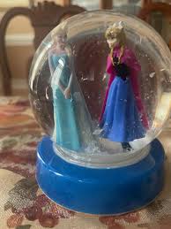 Frozen Olaf Elsa Anna Blue Disney Snow Globe Birthday ...