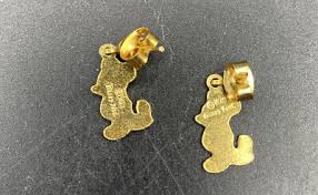 Vintage Mickey Mouse Enamel Post Earrings Gold Tone-Walt ...
