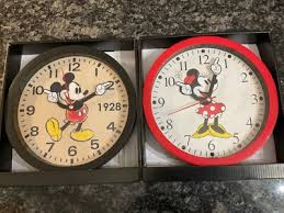 Disney Mickey Mouse & Minnie Mouse Wall Analog Display 10” Clock Set NIB | eBay