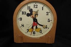 Vintage 1950's Us Time Wdc Disney Mickey Mouse Alarm Clock Non Working