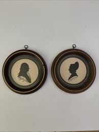 Glass Silhouette Portrait Wooden Frame Mr. & Mrs. Washington ...