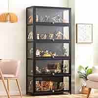 FVTVHEV Curio cabinet display cases glass display cabinets display cabinet display cabinets with glass doors glass display cabinet display cabinets for collectables glass door cabinet 80×32cm : Amazon.nl: Home & Kitchen