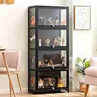 4/5 Tier Display Cabinet, Storage Cabinet with Acrylic Glass Doors, Natural Bamboo Display Cases For Collectibles, Bookshelf and Bookcase for Playroom, Bedroom, Trophy Display Case ( Size : 140*70*32c : Home & Kitchen - Amazon.com