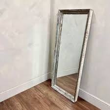 Large Painted Teak Mirror in Antique Floor Mirrors
