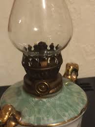 Vintage mid century miniature oil lamp with romantic couple | eBay