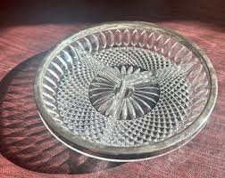 English Divided Crystal Serving Platter 8 3/4” Silver Rim - Etsy