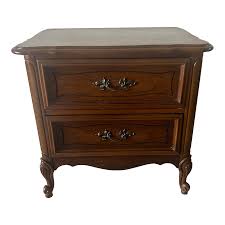 Dixie Furniture French Provincial Style Serpentine Bedside Nightstand | Chairish