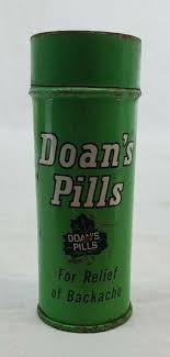 VINTAGE ~ DOAN'S PILLS Green Cylinder Metal Tin - Empty Tablet Container | eBay
