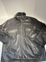 Roundtree & Yorke Soft Supple Lambskin Black Leather Jacket ...