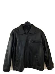 ROUNDTREE & YORKE Black Soft Leather Biker Bomber ...