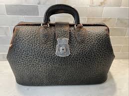 Vintage Antique KRUSE Doctor Bag Medical Black Pig Skin Leather Handbag 16 - 35 | eBay