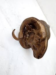 Aluminium Ram Head Statue Sheep Sculpture Aries Figurine | eBay