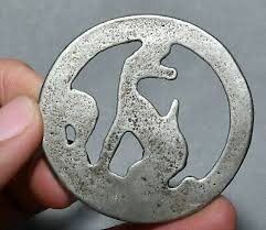 5CM Antique Old Chinese Silver Feng Shui Dragon Beast Animal ...