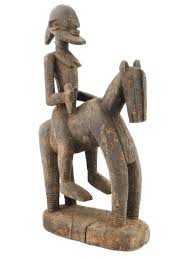 Sold at Auction: WEST AFRICAN DOGON CARVED WOODEN HORSE RIDER FIGURINE