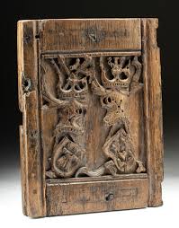 Sold at Auction: 16th C. English Carved Wood Panel w/ Coat of Arms