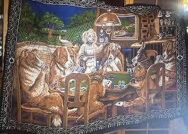 Vintage Dogs Playing Poker Cards Tapestry Art Wall Hanging 57”x38” | eBay