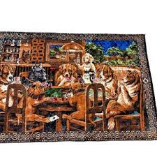 Vintage Velvet Tapestry Dogs Playing Poker. 70” X 48” - Etsy