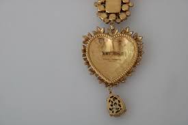 Dolce and Gabbana Gold Red Metal Crystal Pearl Sacred Heart Pendant Necklace DG at 1stDibs | dolce and gabbana heart necklace, dolce gabbana heart necklace, dolce and gabbana necklace