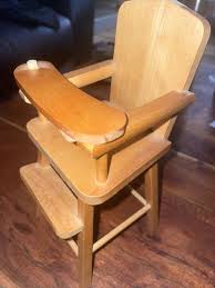 Vintage Strombecker Wooden High Chair 8" Dolls 1950 ...