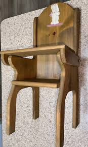 Vtg Wooden High Chair for Doll or Toy Food Tray Country ...