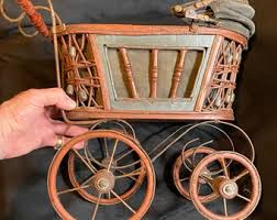 VICTORIAN WICKER Baby Doll BUGGY - Etsy