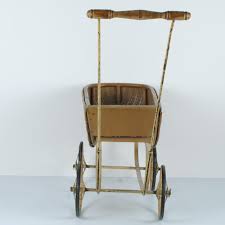 Sold at Auction: Wooden Doll Carriage Stroller Buggy with Doll Vintage