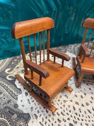 Vintage Small - Miniature- Doll House or Doll Wood Rocking ...