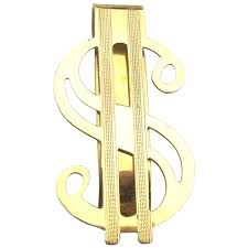 WEH HAYWARD 14K Gold-Filled Money Clip Dollar Sign. For Sale at Ruby Lane
