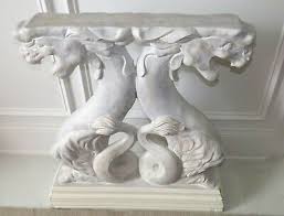 Vintage Hollywood Regency Chinoiserie Asian Dragons Statue Glass Console Table | eBay