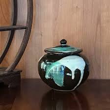 Amazon.co.jp: Japanese Tableware Retro Umeboshi Pot Pickled Pot Simmering Pot Pot Porcelain Cape with Lid Small Bowl : Home & Kitchen