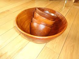 TOTALLY TEAK SALAD Bowl Set in Very Good Condition With a ...