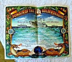 VINTAGE CERTIFICATE DOMAIN OF THE GOLDEN DRAGON US NAVY USS ...