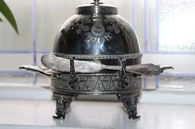 Antique victorian Butter Dish Meriden Silver Plate 1800s